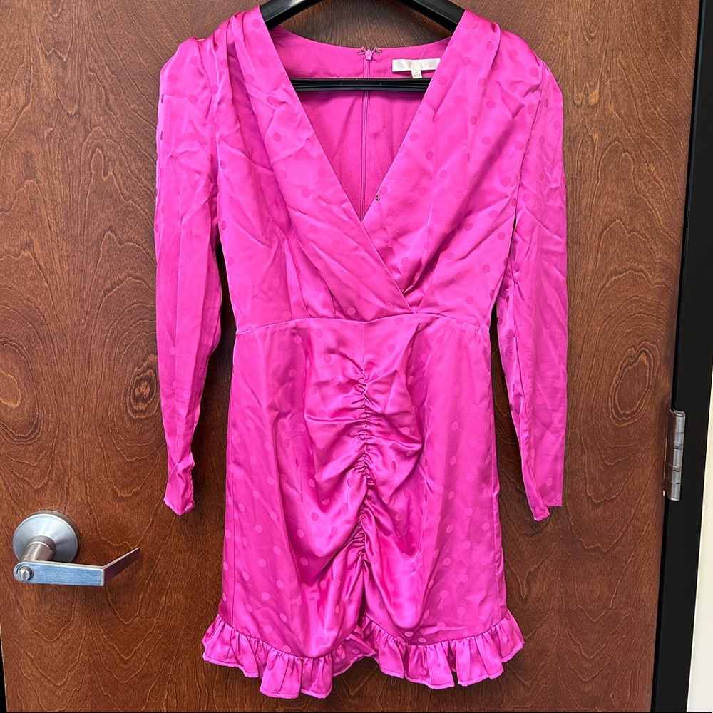 Pink Mini Dress with subtle Polka dots